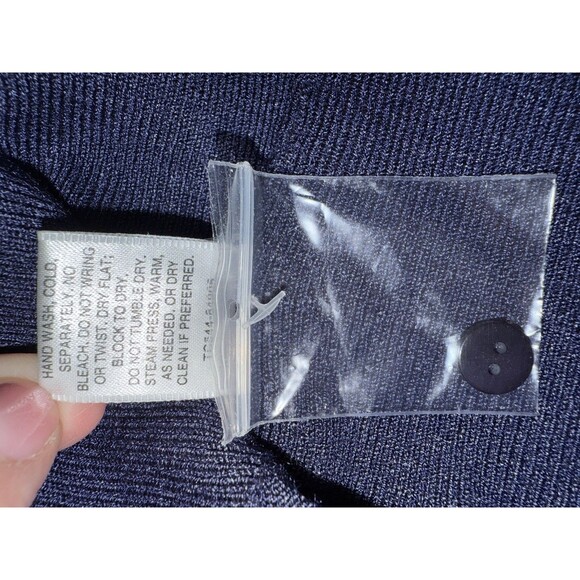 Luxury Silk Sheer Back Cardigan Navy Blue M Quiet Luxury Pendleton Chic. NWT - Picture 10 of 10